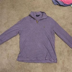Long Sleeve Polo Purple sweater with zipper